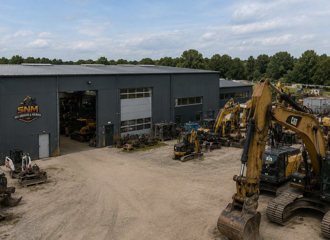 SNM BAU Betriebshof mit Baumaschinen und Firmengebäude